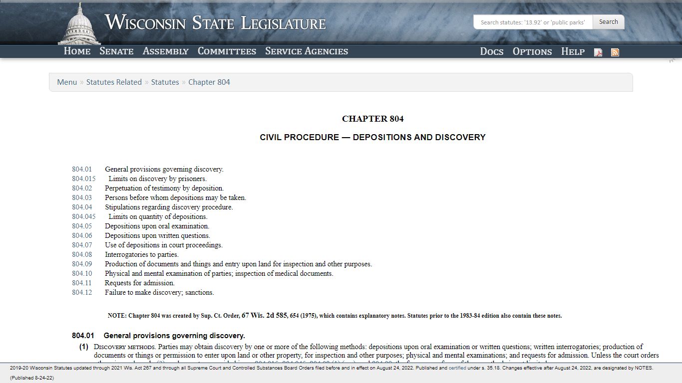 Wisconsin Legislature: Chapter 804
