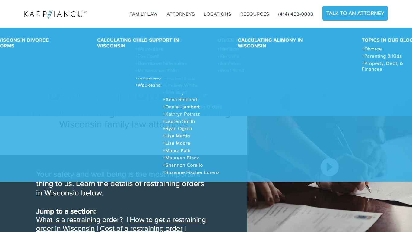 Wisconsin Restraining Order Attorneys | Karp & Iancu S.C.